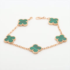 Van Cleef & Arpels Vintage Alhambra 5 Motifs Malachite Bracelet