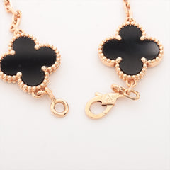 Van Cleef & Arpels Vintage Alhambra 5 Motifs Onyx Bracelet