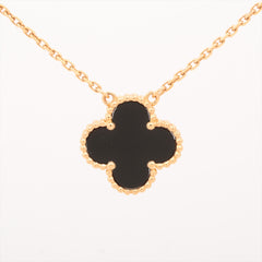 Van Cleef & Arpels Vintage Alhambra Onyx Necklace