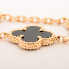 Van Cleef & Arpels Vintage Alhambra 5 Motifs Onyx Bracelet