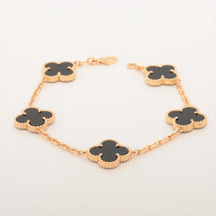 Van Cleef & Arpels Vintage Alhambra 5 Motifs Onyx Bracelet