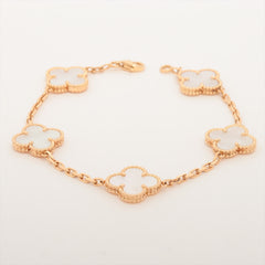 Van Cleef & Arpels Vintage Alhambra 5 Motifs Mother of Pearl MOP Bracelet