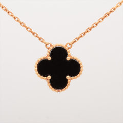 Van Cleef & Arpels Vintage Alhambra Onyx Necklace