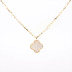 Van Cleef & Arpels Sweet Alhambra Mother of Pearl MOP Necklace Yellow Gold