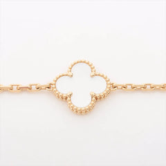Van Cleef & Arpels Vintage Alhambra 5 Motif Mother of Pearl MOP Bracelet Yellow Gold