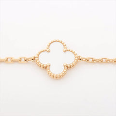 Van Cleef & Arpels Vintage Alhambra 5 Motif Mother of Pearl MOP Bracelet Yellow Gold
