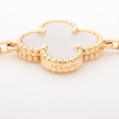 Van Cleef & Arpels Vintage Alhambra 5 Motif Mother of Pearl MOP Bracelet Yellow Gold