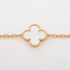 Van Cleef & Arpels Vintage Alhambra 5 Motif Mother of Pearl MOP Bracelet Yellow Gold