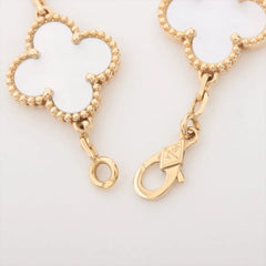 Van Cleef & Arpels Vintage Alhambra 5 Motif Mother of Pearl MOP Bracelet Yellow Gold