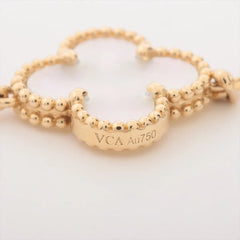 Van Cleef & Arpels Vintage Alhambra 5 Motif Mother of Pearl MOP Bracelet Yellow Gold