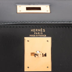 Hermes Kelly 28 Box Noir Q Circle Stamp
