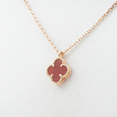 Van Cleef & Arpels Sweet Alhambra Carnelian Necklace