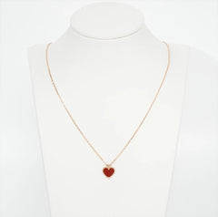 Van Cleef & Arpels Sweet Alhambra Hearts Carnelian Necklace