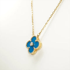 Van Cleef & Arpels Limited Edition 2019 Holiday Pendant Celestial Blue Porcelain Vintage Alhambra Holiday Pendant
