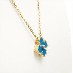 Van Cleef & Arpels Limited Edition 2019 Holiday Pendant Celestial Blue Porcelain Vintage Alhambra Holiday Pendant