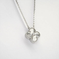 Van Cleef & Arpels Holiday 2020 Vintage Alhambra Guilloche White Gold diamond Necklace