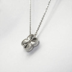 Van Cleef & Arpels Holiday 2020 Vintage Alhambra Guilloche White Gold diamond Necklace