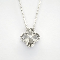 Van Cleef & Arpels Holiday 2020 Vintage Alhambra Guilloche White Gold diamond Necklace