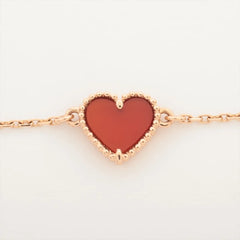 Van Cleef & Arpels Sweet Alhambra Hearts Carnelian Bracelet