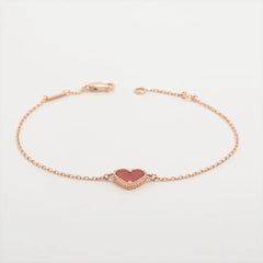 Van Cleef & Arpels Sweet Alhambra Hearts Carnelian Bracelet