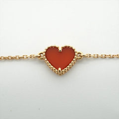 Van Cleef & Arpels Sweet Alhambra hearts Carnelian Bracelet