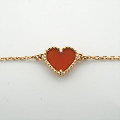 Van Cleef & Arpels Sweet Alhambra hearts Carnelian Bracelet