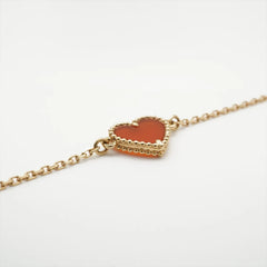 Van Cleef & Arpels Sweet Alhambra hearts Carnelian Bracelet