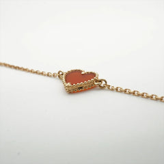 Van Cleef & Arpels Sweet Alhambra hearts Carnelian Bracelet