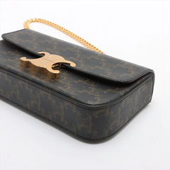 Celine Triomphe Chain Shoulder Bag Brown