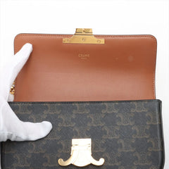 Celine Triomphe Chain Shoulder Bag Brown