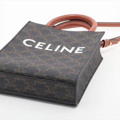 Celine Triomphe Mini Vertical Cabas Tote Brown