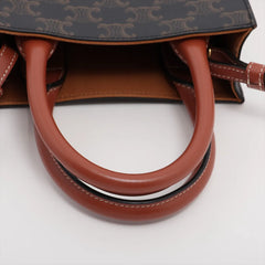 Celine Triomphe Mini Vertical Cabas Tote Brown