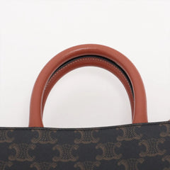 Celine Triomphe Mini Vertical Cabas Tote Brown