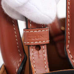 Celine Triomphe Mini Vertical Cabas Tote Brown