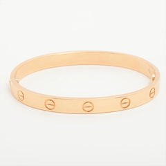 Cartier Love Bracelet Classic Model Rose Gold Size 17