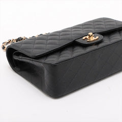 Chanel Caviar Medium/Large Double Classic Flap 24k GHW Black