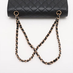 Chanel Caviar Medium/Large Double Classic Flap 24k GHW Black