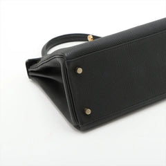 Hermes Kelly 28 Noir Togo GHW C Stamp Black