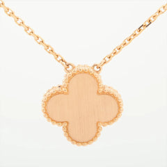 Van Cleef & Arpels Vintage Alhambra Pink Porcelain Diamond Limited Edition Necklace 2015