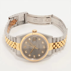 Rolex Datejust 36mm Two Toned with Diamond Dial Silver Face