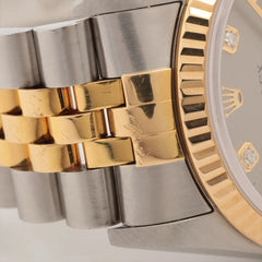 Rolex Datejust 36mm Two Toned with Diamond Dial Silver Face