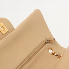 Chanel Chevron Lambskin Double Flap 24k Gold Classic Flap Beige