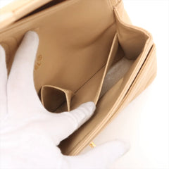 Chanel Chevron Lambskin Double Flap 24k Gold Classic Flap Beige