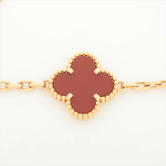 Van Cleef & Arpels Vintage Alhambra 5  Motif Carnelian Bracelet