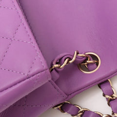 Chanel Mini Square Purple Flap Crossbody Bag Microchipped