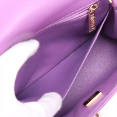 Chanel Mini Square Purple Flap Crossbody Bag Microchipped