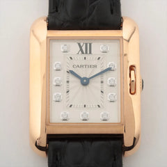 Cartier Tank Anglaise with Diamond Dial Quartz Watch WJTA0007