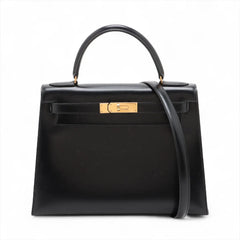 Hermès Kelly 28 Box Leather GHW R Circle Stamp