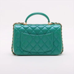 Chanel Mini Rectangular Top Handle Iridescent Green