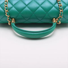 Chanel Mini Rectangular Top Handle Iridescent Green